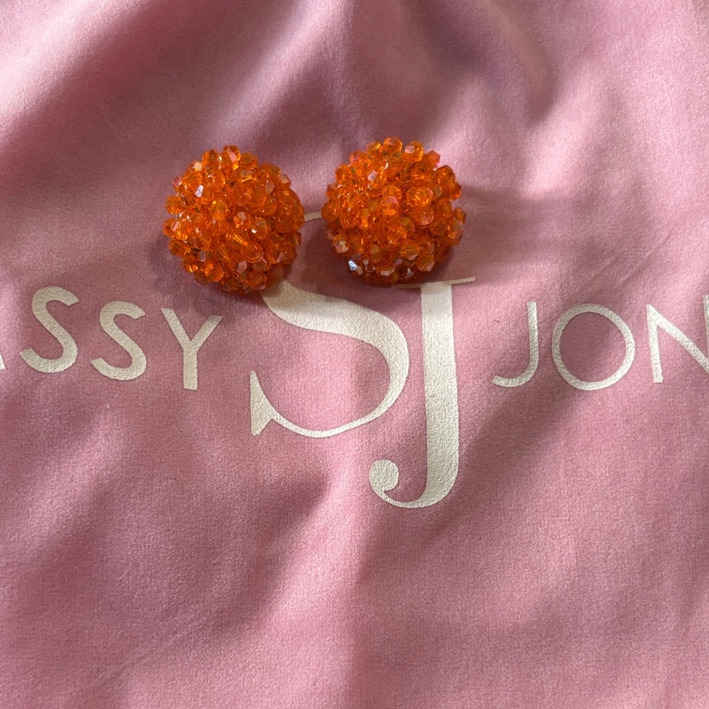 Sassy Jones Orange Beaded Earrings